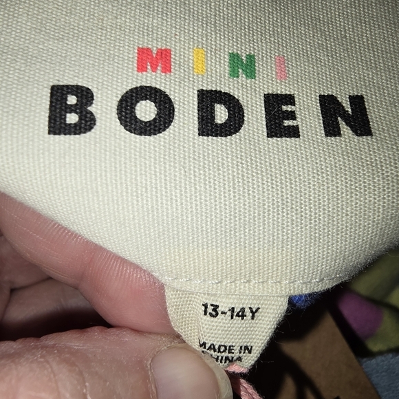 NWT Mini Boden Multi Color Stripe Hooded Terry Cloth Swim CoverUp Dress 13-14 - Picture 9 of 12